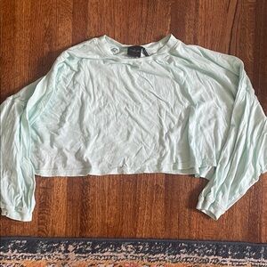 Urban Outfitters Green Oversized Cropped Sweatshirt